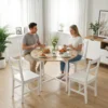 Opklapbare Eettafel, 80 Cm Ronde Klaptafel Met Stalen Frame, Ruimte Voor 2 4 Personen, Natuurhout Uiterlijk
