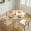 Opklapbare Eettafel, 80 Cm Ronde Klaptafel Met Stalen Frame, Ruimte Voor 2 4 Personen, Natuurhout Uiterlijk
