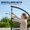Opvouwbare Hangstoel Met Frame Van Polyrattan, Hangmand Met Kussen, Veiligheidsgordel, Hoofdsteun, Banden, In Hoogte Verstelbaar