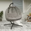 Opvouwbare Hangstoel Met Frame Voor 2 Personen, Hangmand Met Dik Kussen, Drankhouders, Veiligheidsgordel