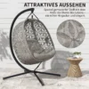 Opvouwbare Hangstoel Met Frame Voor 2 Personen, Hangmand Met Dik Kussen, Drankhouders, Veiligheidsgordel
