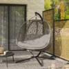 Opvouwbare Hangstoel Met Frame Voor 2 Personen, Hangmand Met Dik Kussen, Drankhouders, Veiligheidsgordel