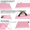 Opvouwbare Trainingsmat Met Handvatten Voor Yoga, MMA, Fitness, Pilates, Synthetische Hoes, 180 X 60 X 5 Cm, Roze