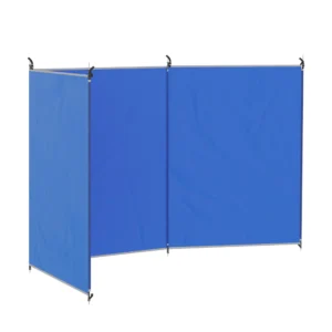 Opvouwbare Windscherm Camping Zichtscherm Met Draagtas Stalen Stangen Voor Camping Tuin Strand 450 X 150 Cm Blauw