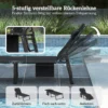 Opvouwbare Zonneligstoel Brede Tuinligstoel Met 5 voudig Verstelbare Rugleuning, Gevoerde Matras, Hoofdsteun, Zijtas