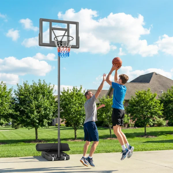 Outdoor Basketbalring 135 305cm Snel Hoogteverstelbaar Basketbalstandaard Met 110x70cm Breukvaste Achterwand 2 Wielen