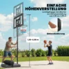 Outdoor Basketbalring 135 305cm Snel Hoogteverstelbaar Basketbalstandaard Met 110x70cm Breukvaste Achterwand 2 Wielen