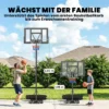 Outdoor Basketbalring 135 305cm Snel Hoogteverstelbaar Basketbalstandaard Met 110x70cm Breukvaste Achterwand 2 Wielen