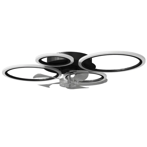 Plafondventilator Met Licht En Afstandsbediening, 77 Cm LED plafondventilator Met 3 Lichtkleuren, 6 Snelheden, Timer