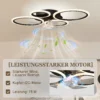Plafondventilator Met Licht En Afstandsbediening, 77 Cm LED plafondventilator Met 3 Lichtkleuren, 6 Snelheden, Timer
