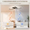 Plafondventilator Met Licht En Afstandsbediening, 77 Cm LED plafondventilator Met 3 Lichtkleuren, 6 Snelheden, Timer