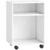 Printerstandaard Printertafel Met 2 Open Rekken En Vergrendelbare Wielen Voor Kantoor, Thuis, Fax, Scanner 40 X 35 X 56 Cm Wit