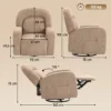 Relaxfauteuil, 360° Draaibare Ligstoel Met Wolkenzachte Fluweelstof, Brede Zitting, Voor Woonkamer, Khaki