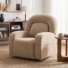Relaxfauteuil, 360° Draaibare Ligstoel Met Wolkenzachte Fluweelstof, Brede Zitting, Voor Woonkamer, Khaki