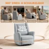 Relaxfauteuil, Draaibare Televisiefauteuil Met Ligfunctie, Brede Diepe Zitplaats, Krasbestendige Stof Voor Woonkamer, Lichtgrijs