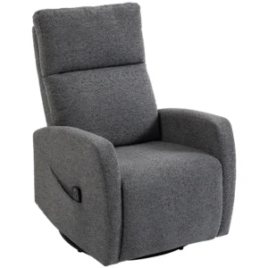 Relaxfauteuil Draaibare TV fauteuil Met Warmte En Vibratiemassage, Ligfunctie, Schommelfunctie Donkergrijs