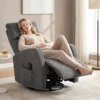 Relaxfauteuil Draaibare TV fauteuil Met Warmte En Vibratiemassage, Ligfunctie, Schommelfunctie Donkergrijs