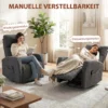Relaxfauteuil Draaibare TV fauteuil Met Warmte En Vibratiemassage, Ligfunctie, Schommelfunctie Donkergrijs
