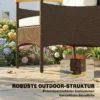 Rieten Bistroset 3 delige FSC Tuinmeubelset Met 2 Stoelen, 2 laags Houten Tafel, Dikke Wasbare Kussens