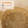 Rieten Kattenbed Met Afneembaar Kussen, Kattenmand Voor Katten Tot 10 Kg, 50 X 50 X 25 Cm, Lichtbruin