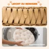Rieten Kattenbed Met Afneembaar Kussen, Kattenmand Voor Katten Tot 10 Kg, 50 X 50 X 25 Cm, Lichtbruin