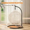 Rieten Kattenbed Met Wasbaar Kussen En Speelbal, Voor Katten Tot 10 Kg, 45 X 41 X 75 Cm, Lichtbruin