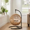 Rieten Kattenbed Met Wasbaar Kussen En Speelbal, Voor Katten Tot 10 Kg, 45 X 41 X 75 Cm, Lichtbruin