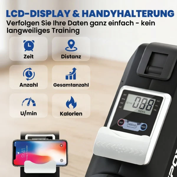 Roeiapparaat Voor Thuis Stil Magnetisch Roeiapparaat Met 16 Weerstandsniveaus Exclusieve APP LCD Display Mobiele Telefoonhouder