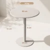 Ronde Keukentafel Voor 2 Personen Met Stalen Frame, Ruimtebesparend, 60 X 60 X 72 Cm, Beige