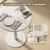 Ronde Keukentafel Voor 2 Personen Met Stalen Frame, Ruimtebesparend, 60 X 60 X 72 Cm, Beige
