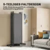 Ruimteverdeler 5 delig 252 X 40 Cm Vrijstaande Paravent Met 12 Rollen Opvouwbare Scheidingswand DIY Donkergrijs