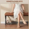 Schoenenbank, Entreebank Met Kunstleren Bekleding, Opslag Tot 220 Kg Voor Hal, Entree, 112 X 37 X 47 Cm, Bruin