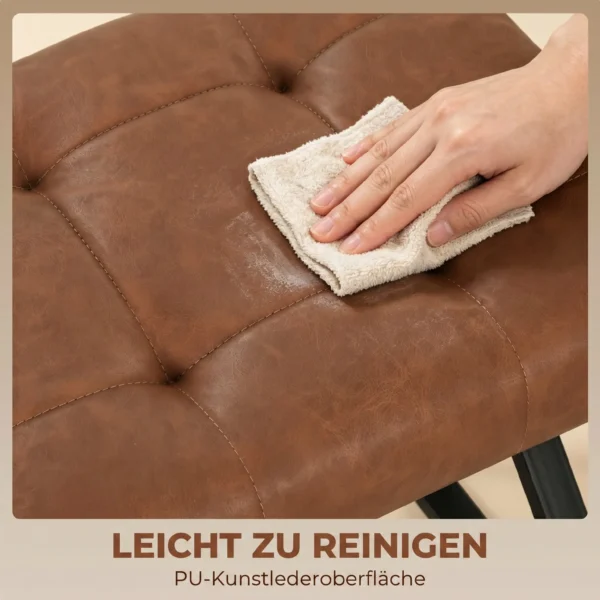 Schoenenbank, Entreebank Met Kunstleren Bekleding, Opslag Tot 220 Kg Voor Hal, Entree, 112 X 37 X 47 Cm, Bruin