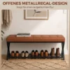 Schoenenbank, Entreebank Met Kunstleren Bekleding, Opslag Tot 220 Kg Voor Hal, Entree, 112 X 37 X 47 Cm, Bruin