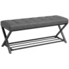 Schoenenbank, Entreebank Met Kunstleren Bekleding, Opslag Tot 220 Kg Voor Hal, Entree, 112 X 37 X 47 Cm, Donkergrijs
