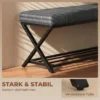 Schoenenbank, Entreebank Met Kunstleren Bekleding, Opslag Tot 220 Kg Voor Hal, Entree, 112 X 37 X 47 Cm, Donkergrijs