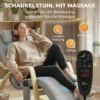 Schommelstoel Met Massage, Verwarming, Hoofdsteun & Voetensteun, Fluweelbekleding, Relaxfauteuil, Lichtgrijs