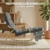 Schommelstoel Met Verstelbare Voetensteun, Gevoerde Relaxstoel, Grijs