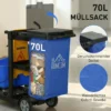 Schoonmaakkar, Rijdende Schoonmaakwagen Met 3 Planken, 70 Liter Vuilniszak, Mop Wringer Emmer, Blauw