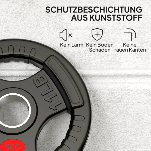 Set Van 2 Haltersgewichten, 2 X 5 Kg Gewichten, Halterschijven Set Voor 5 Cm Haltersstang, Ø 50 Mm Boring, Zwart
