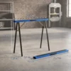 Set Van 2 Robuuste, Inklapbare Zaagbokken Van Metaal Voor Timmerwerk En Doe het zelf Projecten, Blauw En Zwart