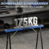Set Van 2 Robuuste, Inklapbare Zaagbokken Van Metaal Voor Timmerwerk En Doe het zelf Projecten, Blauw En Zwart