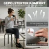 Set Van 4 Stapelbare Krukken, Moderne Gestoffeerde Ronde Krukken Zonder Rugleuning Voor Keuken, Eetkamer, Grijs