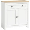 Sideboard Keukenkast Met Lade, Dubbele Deur, Verstelbare Legplank, Voor Woonkamer, 78,5 X 35 X 80 Cm Wit