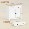 Sideboard Keukenkast Met Lade, Dubbele Deur, Verstelbare Legplank, Voor Woonkamer, 78,5 X 35 X 80 Cm Wit