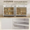 Sideboard Keukenkast Met Lade, Dubbele Deur, Verstelbare Legplank, Voor Woonkamer, 78,5 X 35 X 80 Cm Wit