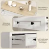 Sideboard Keukenkast Met Lade, Dubbele Deur, Verstelbare Legplank, Voor Woonkamer, 78,5 X 35 X 80 Cm Wit