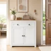Sideboard Keukenkast Met Lade, Dubbele Deur, Verstelbare Legplank, Voor Woonkamer, 78,5 X 35 X 80 Cm Wit