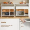 Sideboard Met Verstelbare Planken, Buffetkast Met 3 Lades, 3 Deuren, 95 Cm, Wit