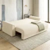 Slaapbank 190x150cm 3 zits Bank Met Slaapfunctie, Kussens, Opbergruimte, Corduroy look Voor Woonkamer, Beige